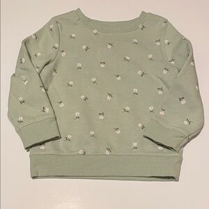 Cat & Jack Toddler Girl 3T Floral Light Green Sweatshirt Pullover Long sleeve